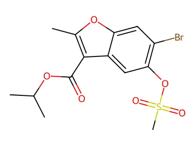 Propan-2-YL 6-bromo-2-methyl-5-methylsulfonyloxy-benzofuran-3-carboxylate structure