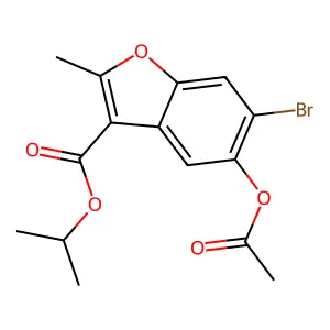 Propan-2-yl 5-(acetyloxy)-6-bromo-2-methyl-1-benzofuran-3-carboxylate structure