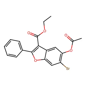 Ethyl 5-(acetyloxy)-6-bromo-2-phenyl-1-benzofuran-3-carboxylate structure