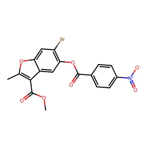 Methyl 6-bromo-2-methyl-5-(4-nitrobenzoyloxy)-1-benzofuran-3-carboxylate structure