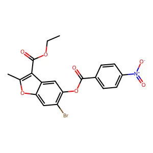 Ethyl 6-bromo-2-methyl-5-(4-nitrobenzoyloxy)-1-benzofuran-3-carboxylate structure