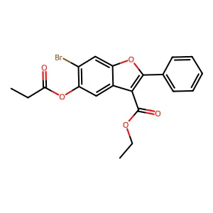 Ethyl 6-bromo-2-phenyl-5-(propanoyloxy)-1-benzofuran-3-carboxylate structure