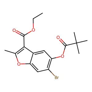 Ethyl 6-bromo-5-[(2,2-dimethylpropanoyl)oxy]-2-methyl-1-benzofuran-3-carboxylate structure
