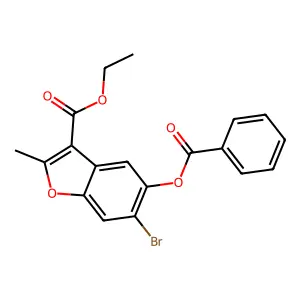Ethyl 5-(benzoyloxy)-6-bromo-2-methyl-1-benzofuran-3-carboxylate structure