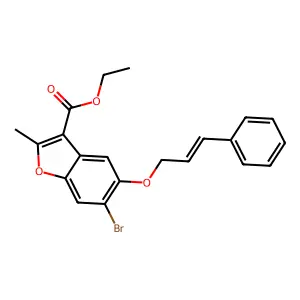 ethyl 6-bromo-2-methyl-5-{[(2E)-3-phenylprop-2-en-1-yl]oxy}-1-benzofuran-3-carboxylate structure
