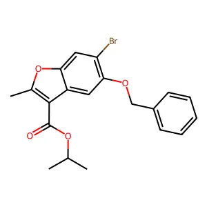 Propan-2-yl 5-(benzyloxy)-6-bromo-2-methyl-1-benzofuran-3-carboxylate structure