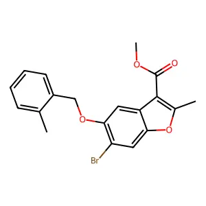 Methyl 6-bromo-2-methyl-5-[(2-methylphenyl)methoxy]-1-benzofuran-3-carboxylate structure