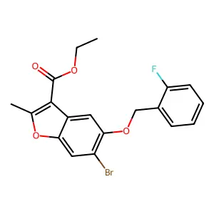 Ethyl 6-bromo-5-[(2-fluorophenyl)methoxy]-2-methyl-1-benzofuran-3-carboxylate structure
