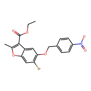 Ethyl 6-bromo-2-methyl-5-[(4-nitrophenyl)methoxy]-1-benzofuran-3-carboxylate structure