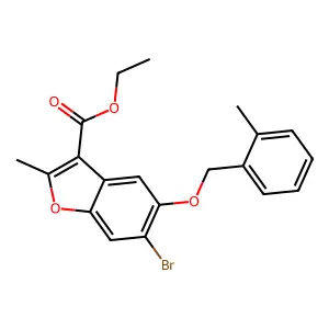 Ethyl 6-bromo-2-methyl-5-[(2-methylphenyl)methoxy]-1-benzofuran-3-carboxylate structure