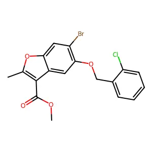 Methyl 6-bromo-5-[(2-chlorophenyl)methoxy]-2-methyl-1-benzofuran-3-carboxylate structure