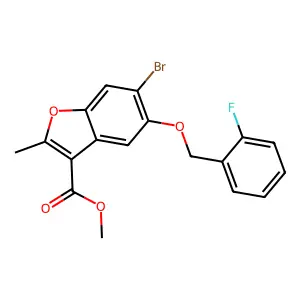 Methyl 6-bromo-5-[(2-fluorophenyl)methoxy]-2-methyl-1-benzofuran-3-carboxylate structure