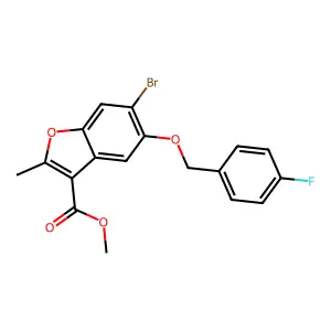 Methyl 6-bromo-5-[(4-fluorophenyl)methoxy]-2-methyl-1-benzofuran-3-carboxylate structure