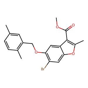 methyl 6-bromo-5-[(2,5-dimethylphenyl)methoxy]-2-methyl-1-benzofuran-3-carboxylate structure
