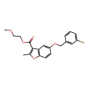2-Methoxyethyl 5-[(3-bromophenyl)methoxy]-2-methyl-1-benzofuran-3-carboxylate structure