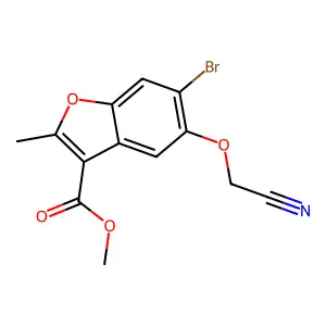 Methyl 6-bromo-5-(cyanomethoxy)-2-methyl-1-benzofuran-3-carboxylate structure