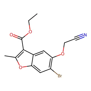 Ethyl 6-bromo-5-(cyanomethoxy)-2-methyl-1-benzofuran-3-carboxylate structure