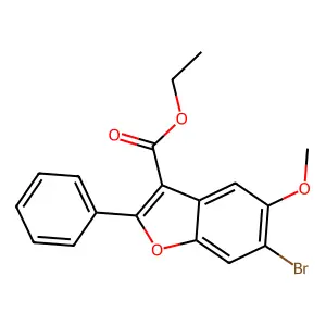 Ethyl 6-bromo-5-methoxy-2-phenyl-1-benzofuran-3-carboxylate structure