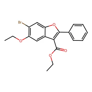 Ethyl 6-bromo-5-ethoxy-2-phenyl-1-benzofuran-3-carboxylate structure