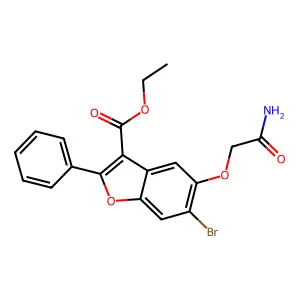 Ethyl 6-bromo-5-(carbamoylmethoxy)-2-phenyl-1-benzofuran-3-carboxylate structure