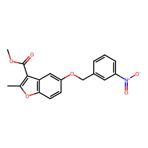 Methyl 2-methyl-5-[(3-nitrophenyl)methoxy]-1-benzofuran-3-carboxylate structure