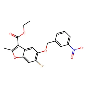 Ethyl 6-bromo-2-methyl-5-[(3-nitrophenyl)methoxy]benzo[b]furan-3-carboxylate structure