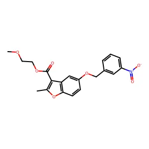 2-Methoxyethyl 2-methyl-5-[(3-nitrophenyl)methoxy]-1-benzofuran-3-carboxylate structure