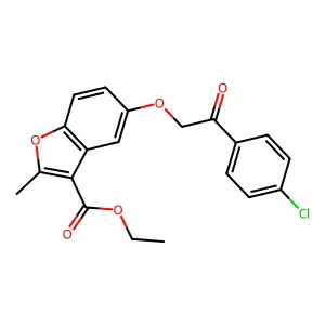 Ethyl 5-[2-(4-chlorophenyl)-2-oxoethoxy]-2-methyl-1-benzofuran-3-carboxylate structure