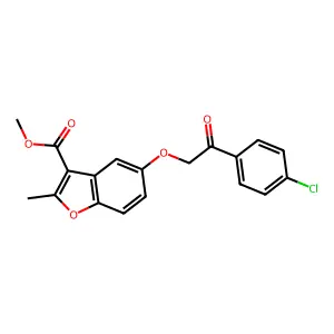 Methyl 5-[2-(4-chlorophenyl)-2-oxoethoxy]-2-methyl-1-benzofuran-3-carboxylate structure