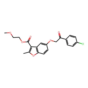 2-methoxyethyl 5-[2-(4-chlorophenyl)-2-oxoethoxy]-2-methyl-1-benzofuran-3-carboxylate structure