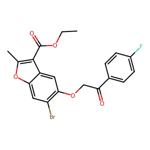 ethyl 6-bromo-5-[2-(4-fluorophenyl)-2-oxoethoxy]-2-methyl-1-benzofuran-3-carboxylate structure