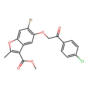 methyl 6-bromo-5-[2-(4-chlorophenyl)-2-oxoethoxy]-2-methyl-1-benzofuran-3-carboxylate structure