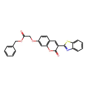 benzyl {[3-(1,3-benzothiazol-2-yl)-2-oxo-2H-chromen-7-yl]oxy}acetate structure