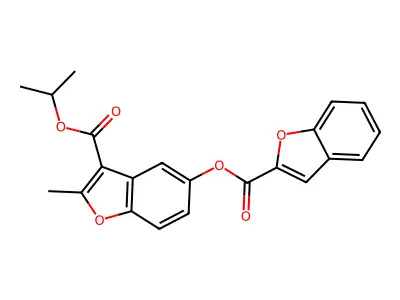 3-(Isopropoxycarbonyl)-2-methylbenzofuran-5-yl benzofuran-2-carboxylate structure