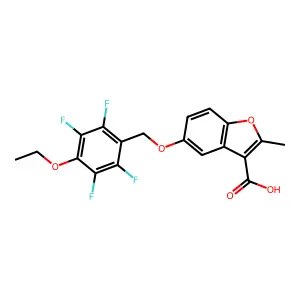 5-[(4-ethoxy-2,3,5,6-tetrafluorophenyl)methoxy]-2-methyl-1-benzofuran-3-carboxylic acid structure