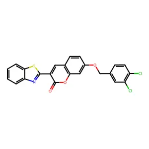 3-(1,3-benzothiazol-2-yl)-7-[(3,4-dichlorobenzyl)oxy]-2H-chromen-2-one structure