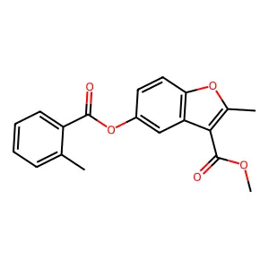 Methyl 2-methyl-5-(2-methylbenzoyloxy)-1-benzofuran-3-carboxylate structure