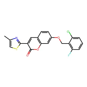 7-[(2-Chloro-6-fluorophenyl)methoxy]-3-(4-methyl-1,3-thiazol-2-yl)chromen-2-one structure