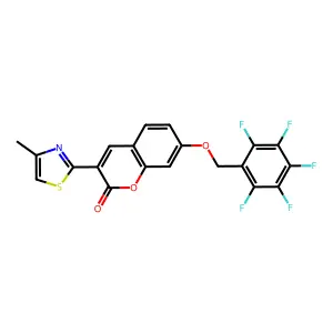 3-(4-methylthiazol-2-yl)-7-((perfluorophenyl)methoxy)-2H-chromen-2-one structure