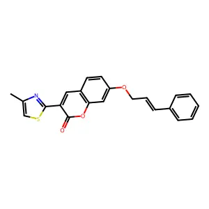 7-(cinnamyloxy)-3-(4-methylthiazol-2-yl)-2H-chromen-2-one structure