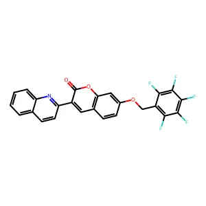7-[(2,3,4,5,6-Pentafluorophenyl)methoxy]-3-quinolin-2-ylchromen-2-one structure