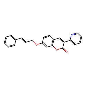 7-{[(2E)-3-phenylprop-2-en-1-yl]oxy}-3-(pyridin-2-yl)-2H-chromen-2-one structure