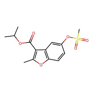 Isopropyl 2-methyl-5-((methylsulfonyl)oxy)benzofuran-3-carboxylate structure