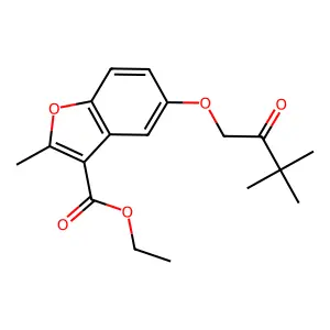 Ethyl 5-(3,3-dimethyl-2-oxobutoxy)-2-methyl-1-benzofuran-3-carboxylate structure