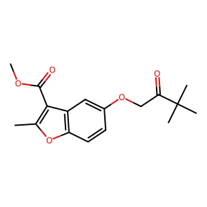 Methyl 5-(3,3-dimethyl-2-oxobutoxy)-2-methyl-1-benzofuran-3-carboxylate structure