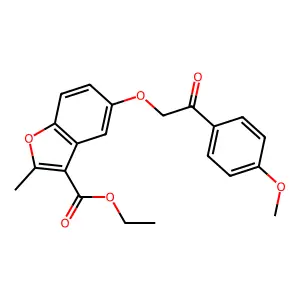 Ethyl 5-[2-(4-methoxyphenyl)-2-oxoethoxy]-2-methyl-1-benzofuran-3-carboxylate structure