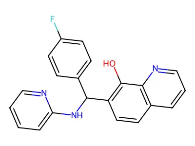7-[(4-Fluorophenyl)-(pyridin-2-ylamino)methyl]quinolin-8-ol structure