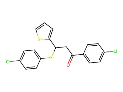 1-(4-Chlorophenyl)-3-[(4-chlorophenyl)sulfanyl]-3-(thiophen-2-yl)propan-1-one structure