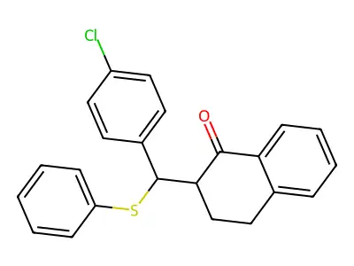 2-[(4-Chlorophenyl)phenylthiomethyl]-2,3,4-trihydronaphthalen-1-one structure