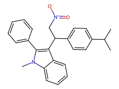 1-methyl-3-{2-nitro-1-[4-(propan-2-yl)phenyl]ethyl}-2-phenyl-1H-indole structure